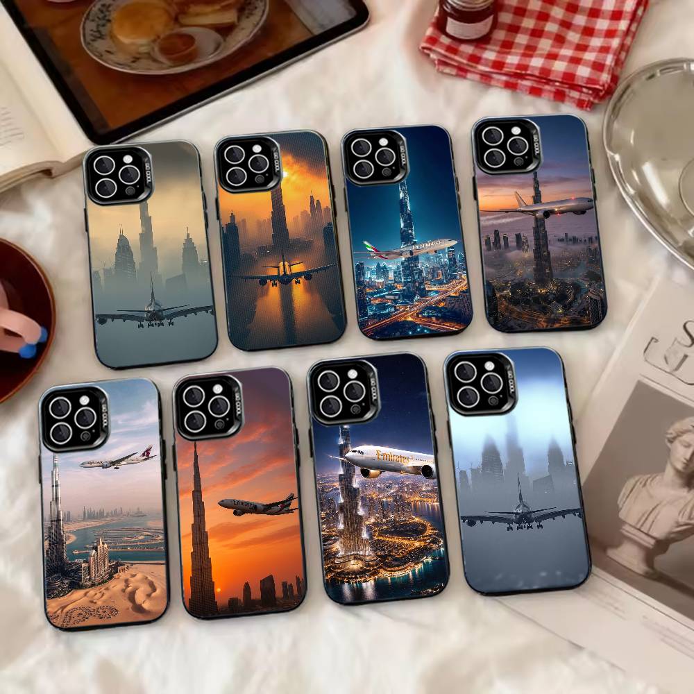 Phone Cases Dubai - جراب هاتف بتصميم طائرة وبرج خليفة