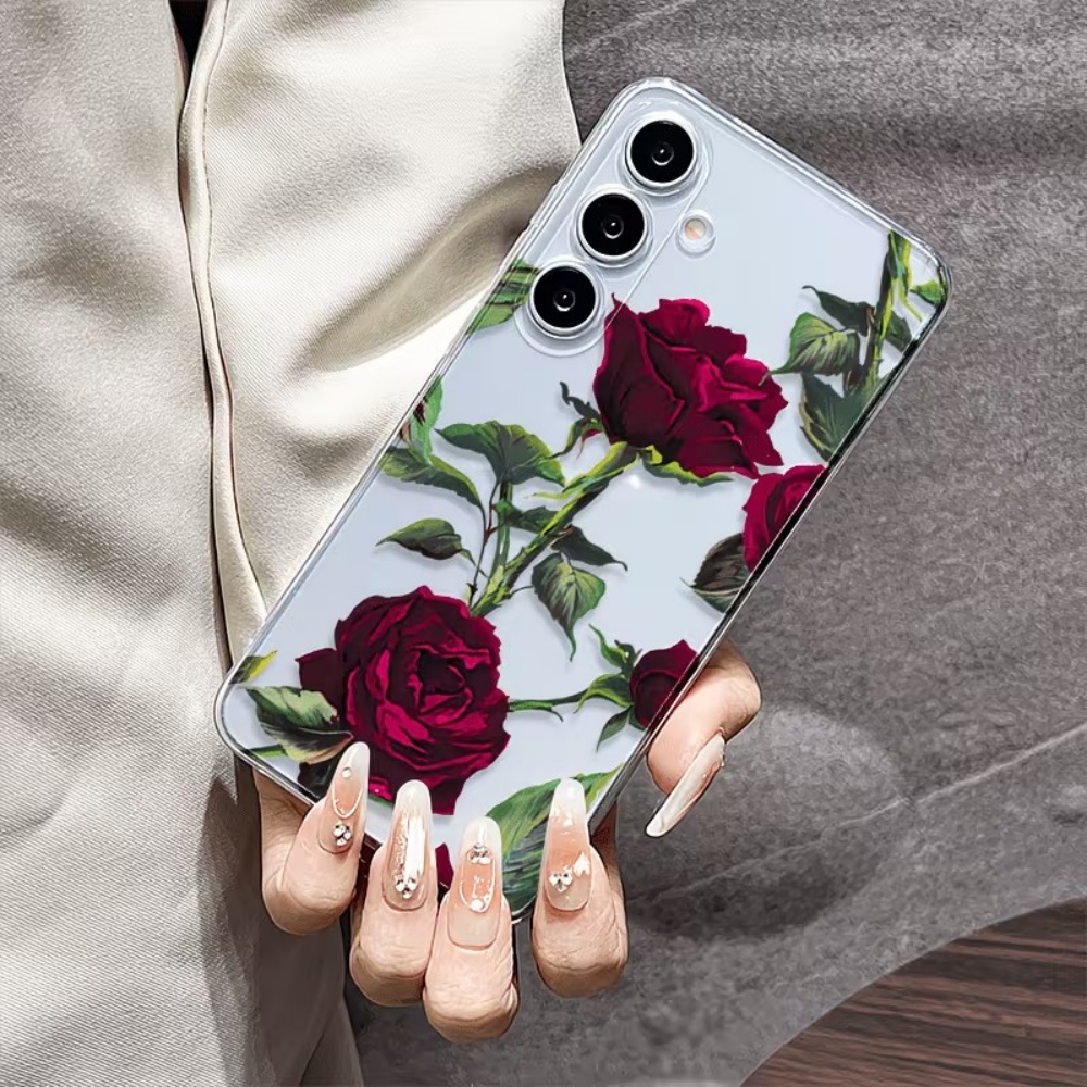 Phone Cases Red - غطاء هاتف شفاف مقاوم للصدمات بتصميم
