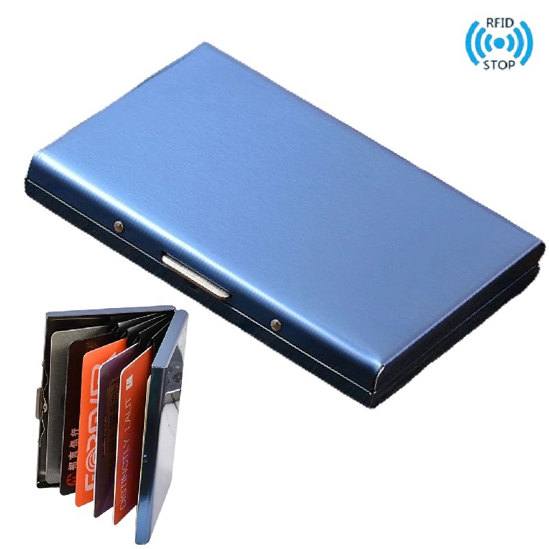 Card Holder Slim Case - حافظة بطاقات أعمال بتقنية RFID، محفظة
