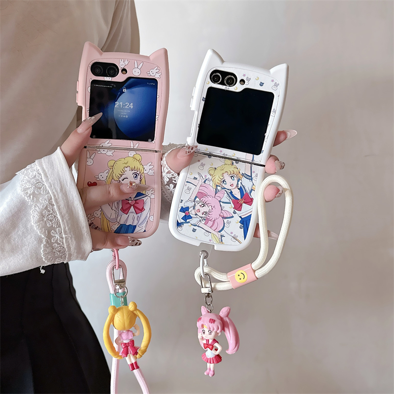 Phone Cases Z Flip 7 - غطاء هاتف لطيف بتصميم كرتوني ياباني