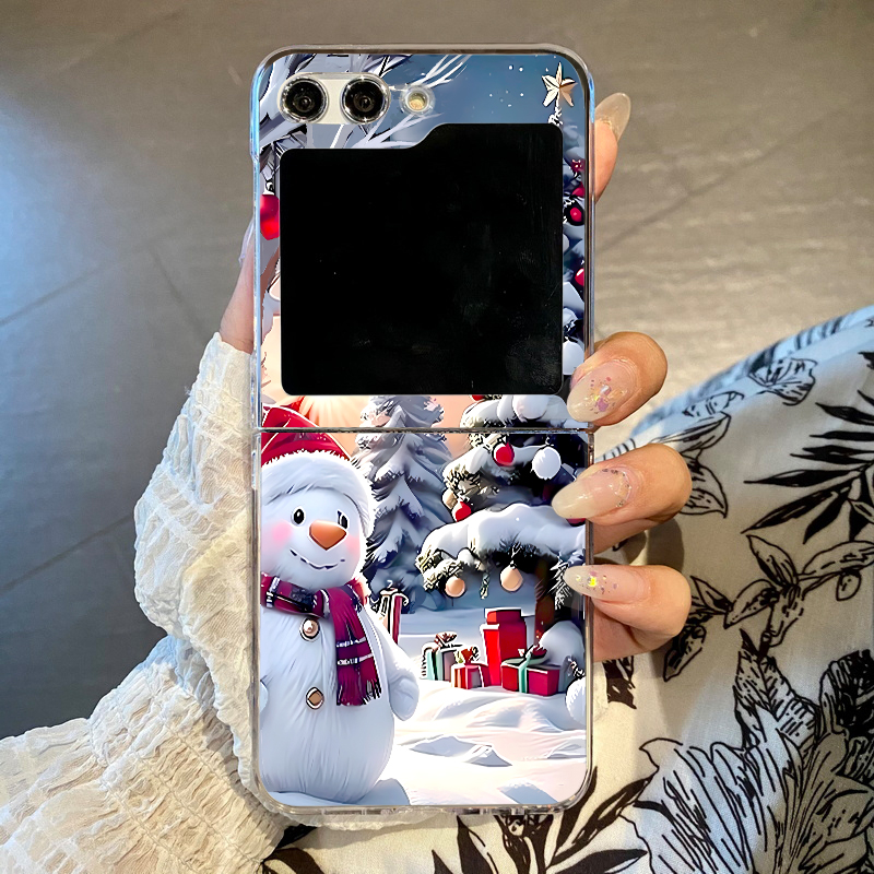 Phone Cases Z Fold 7 - غطاء هاتف بتصميم رجل الثلج والأيل