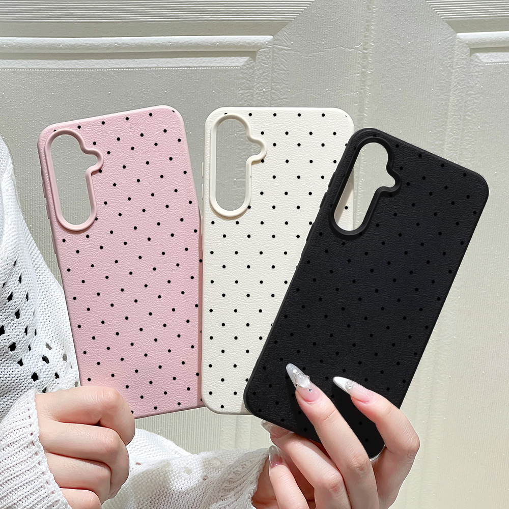 Phone Cases Samsung S25 - جراب هاتف سيليكون بنقاط البولكا دوت