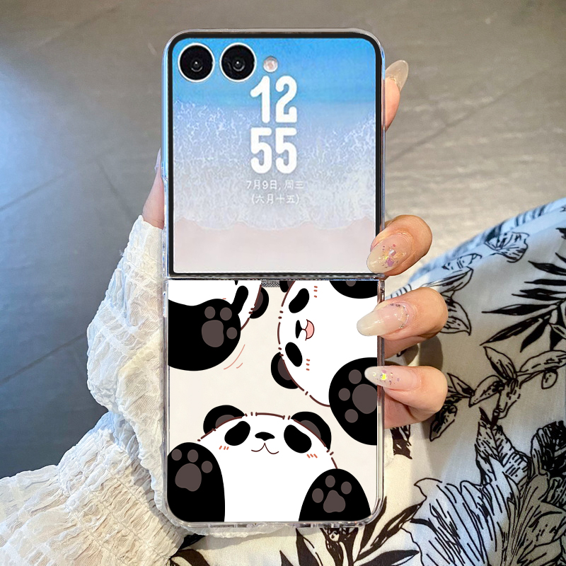 Phone Cases Z Fold 7 - غطاء هاتف بطبعة باندا لطيفة لسامسونج