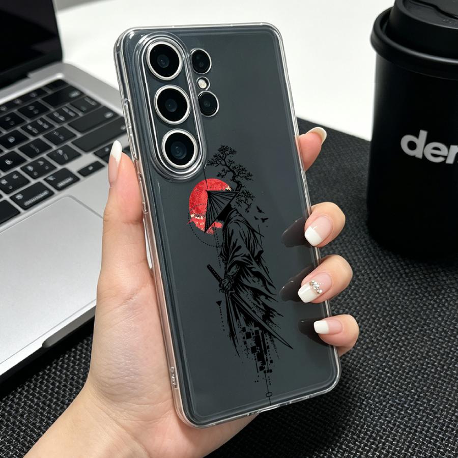 Phone Cases Red - غطاء هاتف بطباعة الساموراي مع الشمس