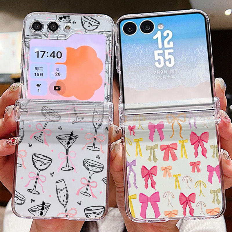 Phone Cases Z Fold 7 - غطاء هاتف قابل للطي بنمط فيونكة