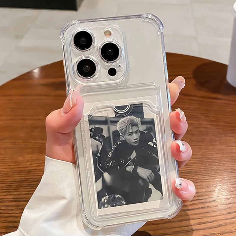 Phone Cases With Wallet On Back - شفافة فتحة للبطاقات حقيبة حامل جراب