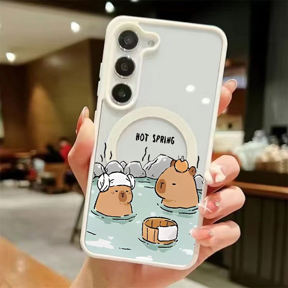 Phone Cases Samsung S25 - غطاء هاتف مغناطيسي شفاف ملون لسامسونج