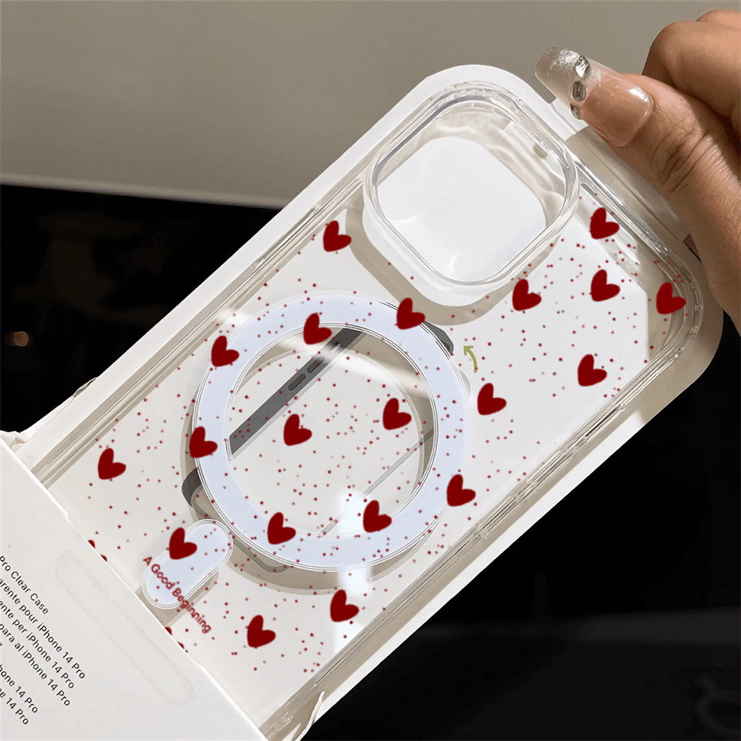 غطاء سيليكون شفاف بتصميم قلب أ - مراجعة Phone Cases Red وسعره