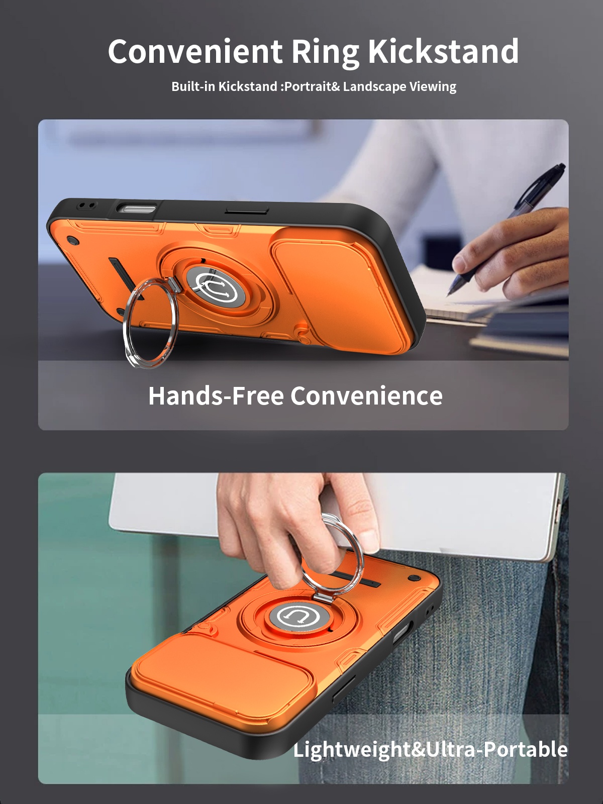 غطاء خلفي مقاوم للصدمات مع حما - مراجعة Ring Stand Case وسعره