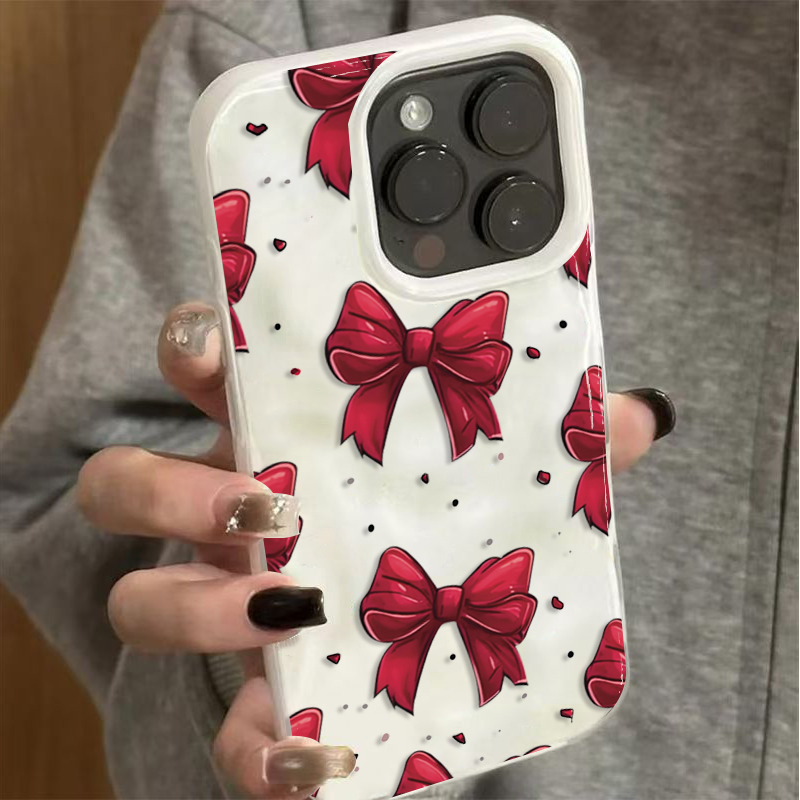 غطاء هاتف بنمط فيونكة بيضاء وح - مراجعة Phone Cases Red وسعره