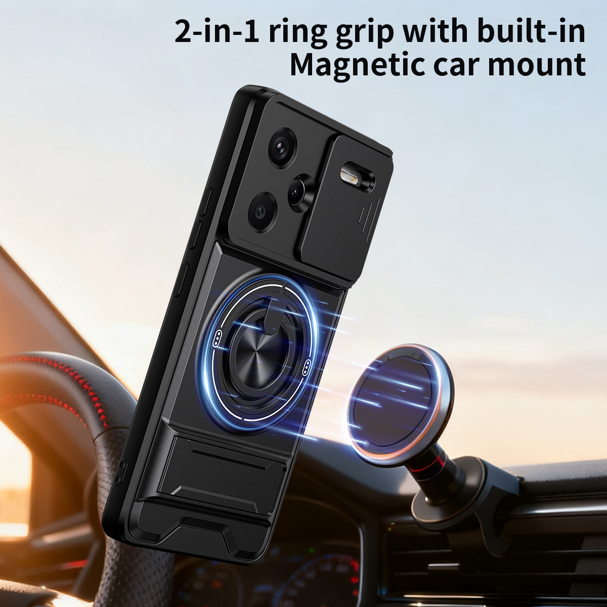 حافظة لهاتف شاومي ريدمي نوت 14 - مراجعة Ring Stand Case وسعره